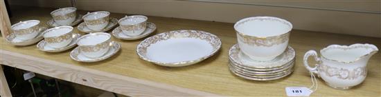 A Royal Worcester gilt bone china tea set